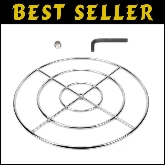 Premium 304 Stainless Steel Round Fire Ring - 443,000 BTU for Outdoor Enjoyment