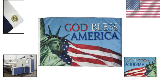 Heavy-Duty 3x5 Nylon Flag - God Bless America, Perfect for Outdoor Display
