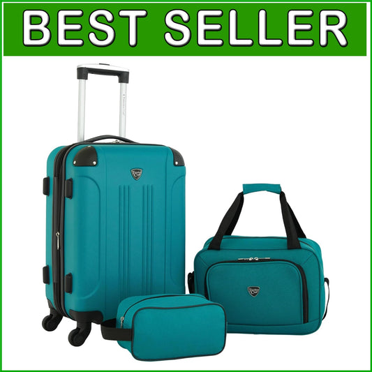 Chicago Teal 3-Piece Expandable Luggage Set - Stylish Travel for Every Adventure