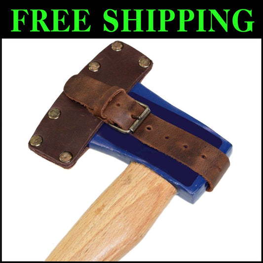 Handmade Full Grain Leather Hatchet Sheath with Adjustable Strap - Rustic Charm