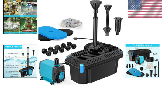 Efficient 660GPH Pond Pump Filter Kit – Enhance Your Outdoor Water Features