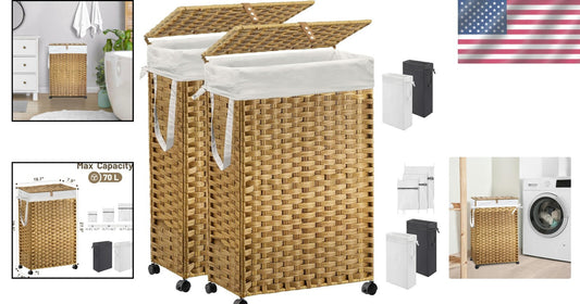 Foldable Wheeled Laundry Hamper with 3 Mesh Bags – Perfect for Delicates