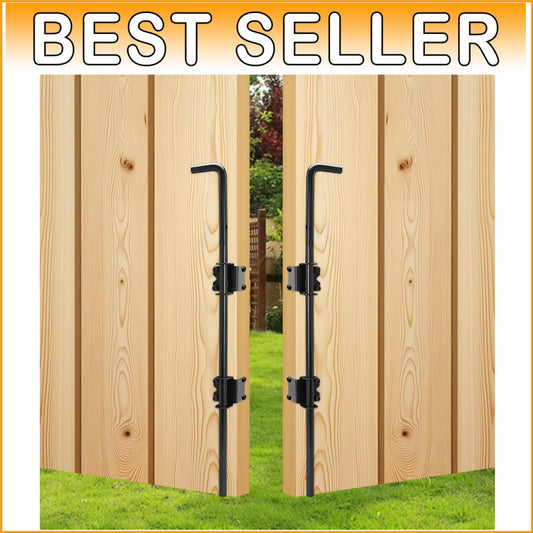 Black 24-Inch Heavy Duty Cane Bolt Set - Ideal for Secure Gate Reinforcement