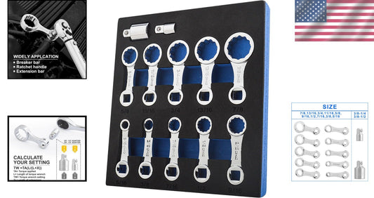 Durable Chrome Molybdenum 12-Point Torque Adapter Set - 12 Pieces with Storage