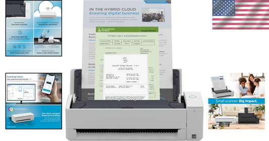 Effortless Compact Scanner for Documents, Photos & Receipts - Wireless Ready