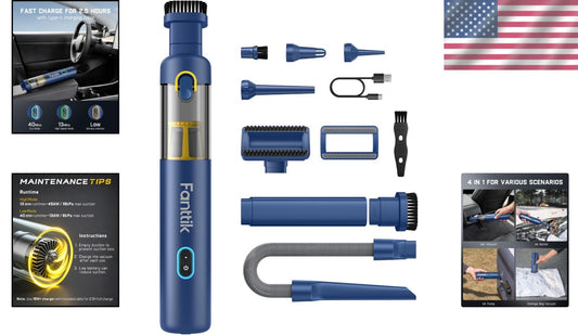 Versatile 4-in-1 Handheld Vacuum with Multiple Accessories for Pet Hair & More