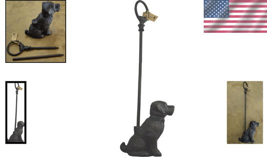 Sturdy Dog Figurine Door Stopper in Black Iron - Ideal Gift for Dog Lovers