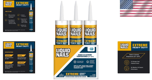 Extreme Heavy Duty 10 oz Construction Adhesive - Low VOC, All-Weather Bonding