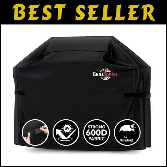 Durable Black BBQ Grill Cover, 52" - Waterproof & Fade Resistant, Universal Fit