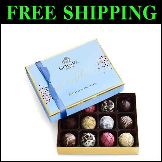 Elegant 12-Piece Chocolate Truffles Gift Box for Birthdays & Special Moments