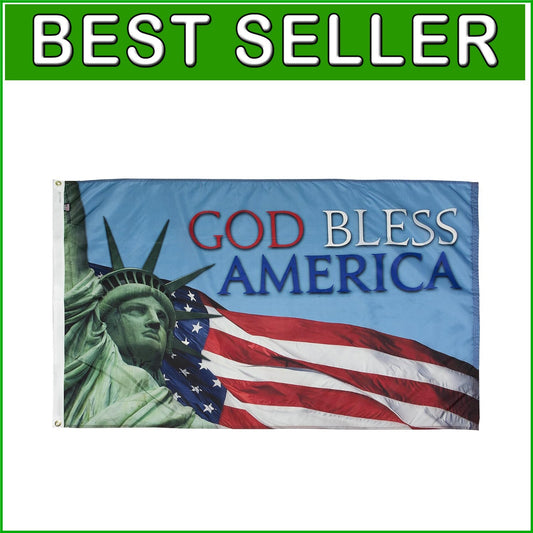 Heavy-Duty 3x5 Nylon Flag - God Bless America, Perfect for Outdoor Display
