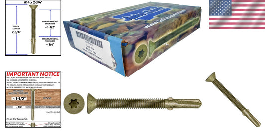 Heavy-Duty Reamer Tek T-30 Screws for Secure Wood to Steel Applications - 5 lbs
