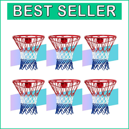 2025 Upgrade Basketball Nets - 12 Loops, Weatherproof, Fade-Resistant, 6 Pack