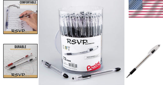 Durable RSVP Ballpoint Pen Canister – 72 Count, 0.7mm Fine Line Comfort