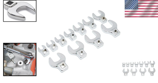 Professional 11-Pc. Non-Ratcheting SAE Crowfoot Wrench Set in Storage Tray