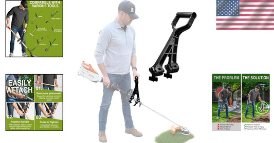 Foldable Back Saver Handle Attachment - Ergonomic Solution for Gardening Tools