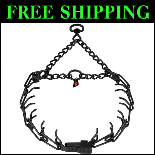 German-Made Pinch Dog Collar 25in with Adjustable ClicLock Buckle for Training