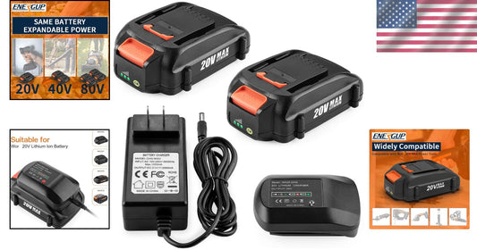 Worx 20V Battery & Charger Combo - 2-Pack with 3.5Ah Capacity for Ultimate Power