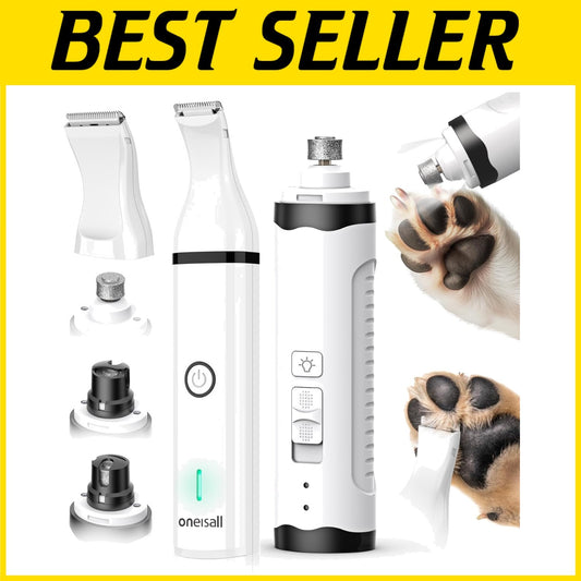 Whisper-Quiet Dog Nail Grinder Kit with 2 LED Lights for Comfortable Grooming