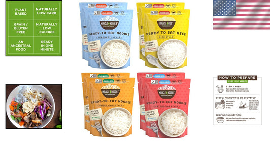 Keto-Friendly Variety Pack: Angel Hair, Fettuccine, & Shirataki Rice - Low Carb