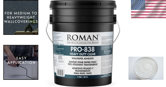 5 Gallon Heavy-Duty Clear Wallpaper Glue for Professionals - Easy Application
