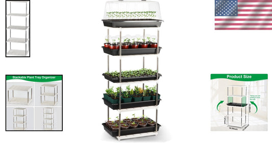 Compact 5-Tier Greenhouse Seedling Storage Rack - Easy Assembly & Versatile Use