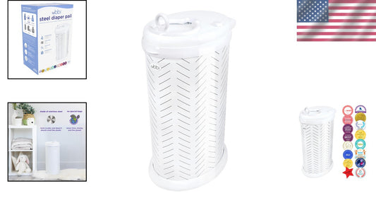 13 Gallon Stainless Steel Diaper Pail - Sleek, Childproof with Odor Control