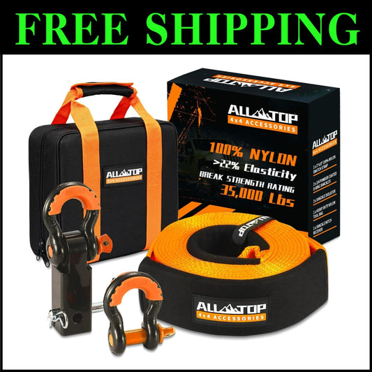 Durable 3" x 20' Recovery Strap and Hitch Receiver - Ultimate Vehicle Support