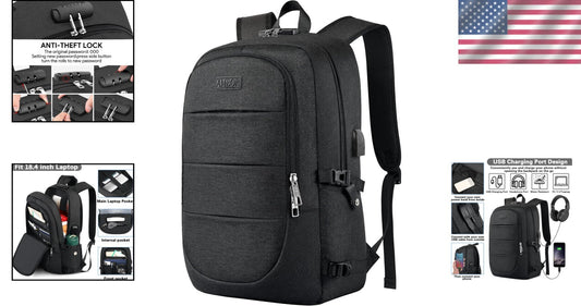Lightweight 18.4" Business Backpack with Headphone Jack & Anti-Theft Design