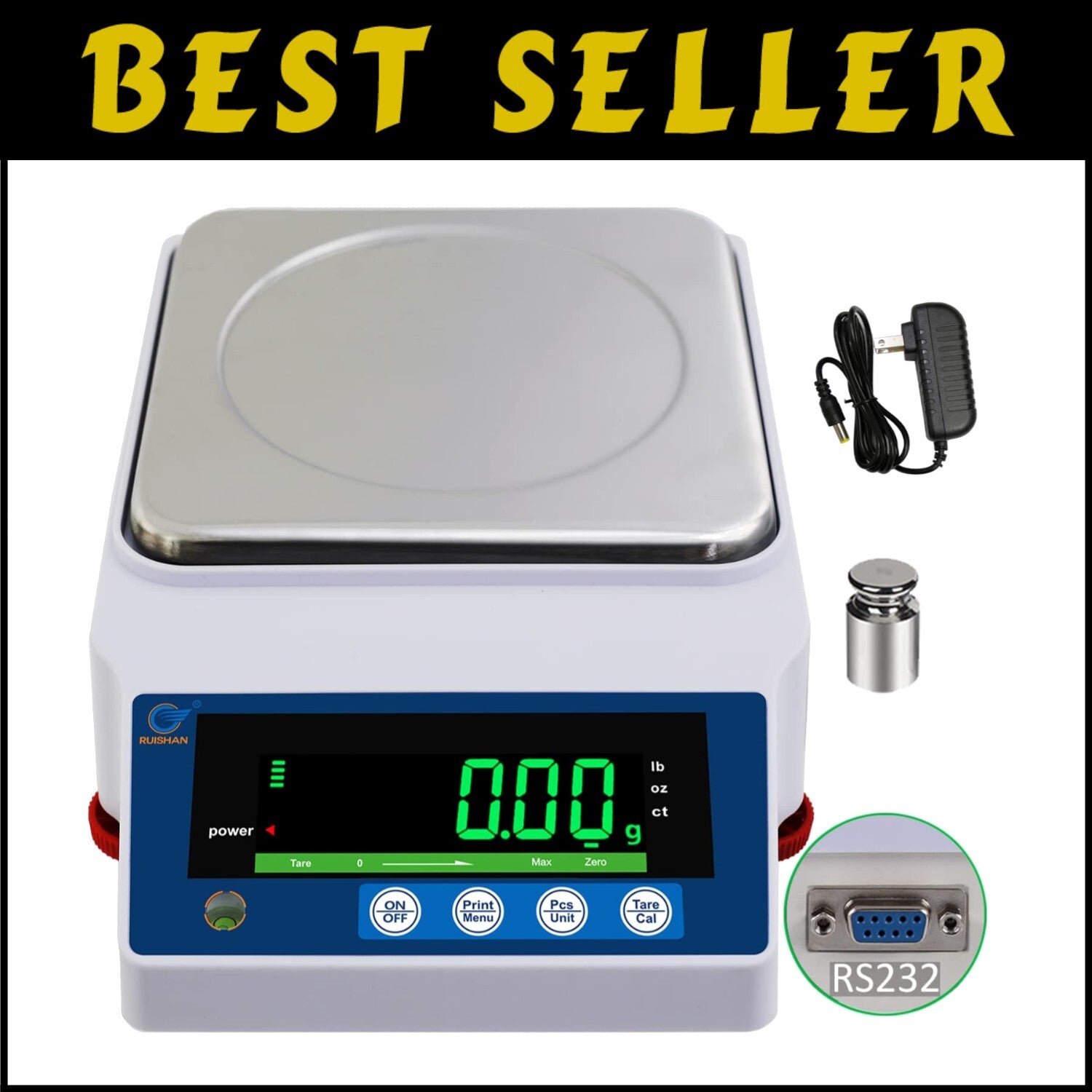 Compact Mini 5000g Digital Lab Balance with Stainless Steel Pan – 0.01g Accuracy