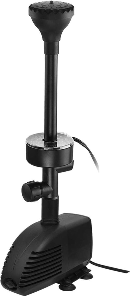 Ultra Quiet 660 GPH Water Fountain Pump with Detachable RGB Lights for Gardens