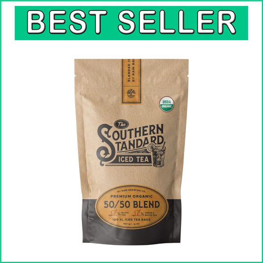 50/50 Organic Tea Blends: 100 XL Bags for Authentic Southern Iced Tea Experience