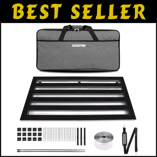 Ultra-Lightweight Effects Pedalboard: 31.5''x15.5'' with Travel Bag & Magic Tape