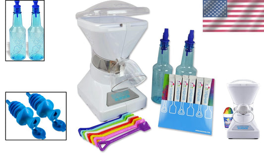 Sleek White Little Max Snow Cone Machine - Heavy-Duty 18/8 Stainless Steel