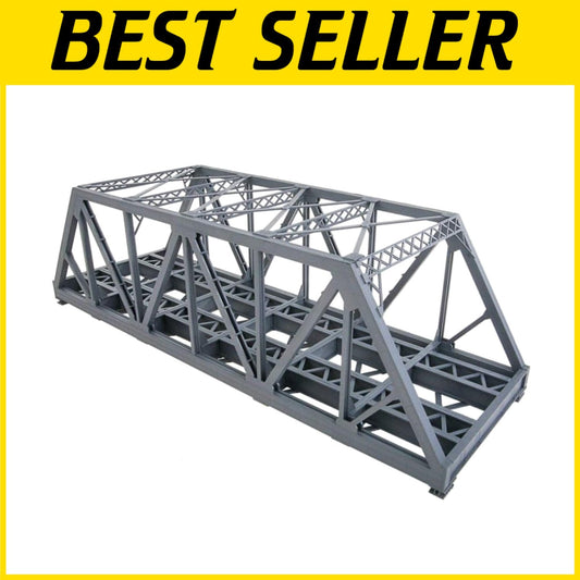Durable HO Scale Modernized Double-Track Truss Bridge - With Safety Sign Decals