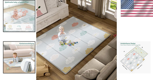 Cute Motif Waterproof Play Mat - Extra Large Foam Mat for Babies & Tummy Time