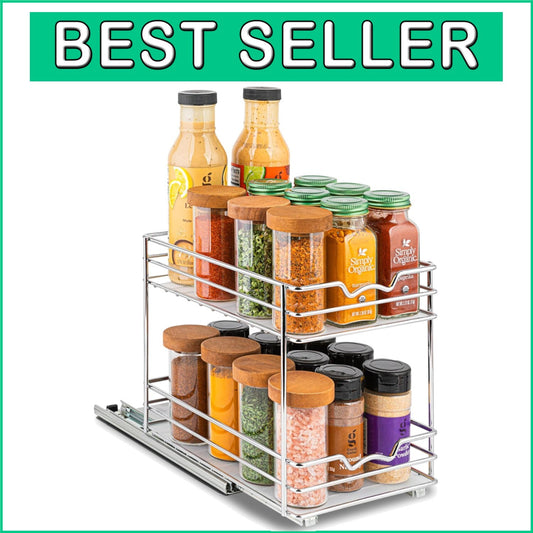 Organize Spices Effortlessly with Heavy-Duty Pull-Out Rack, Lifetime Limited