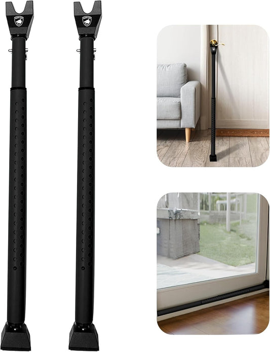 2-in-1 Adjustable Door Jammer & Security Bar - 40 Positions, 300 lbs Capacity