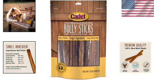 Long-Lasting 12 Oz Beef Pizzle Bully Sticks – Ideal for Aggressive Chewers