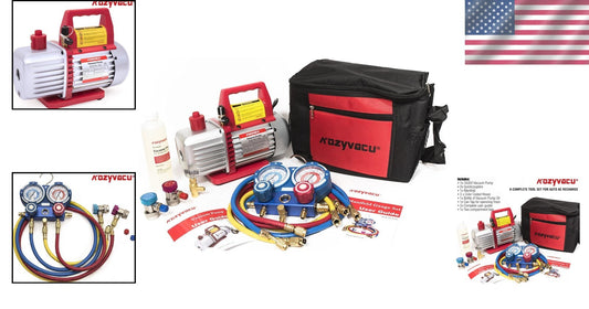 Versatile AC Repair Tool Kit with Manifold Gauge Set for R134A, R22, R410A