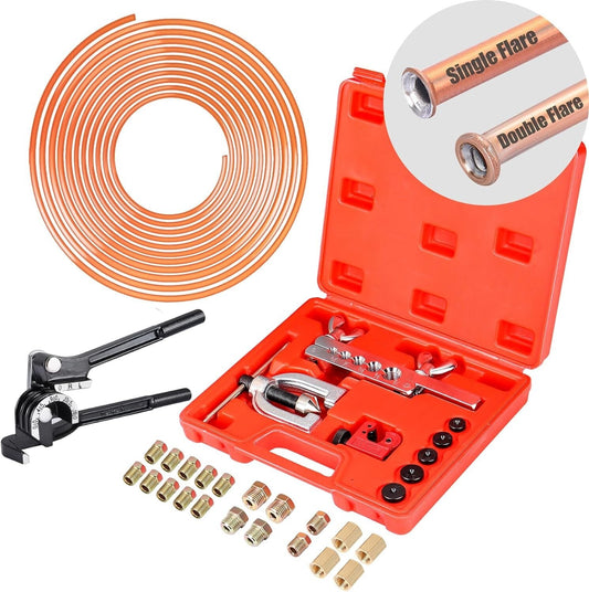 All-in-One 3/16" Brake Line and Flaring Tool Kit - Easy Bend & Cut - 25 FT