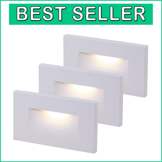 Elegant 3000K Warm White LED Step Lights, 3-Pack - Ideal for Indoor/Outdoor Use