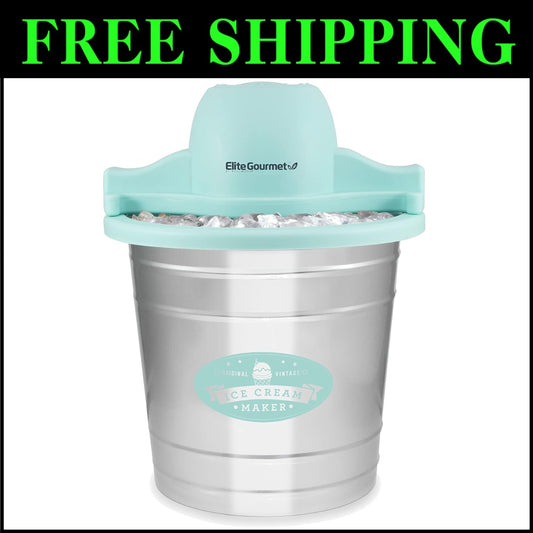 Mint 4 Quart Electric Ice Cream Maker - Create Gelato and Frozen Yogurt