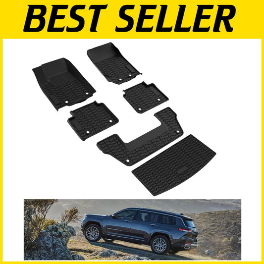 Easy Clean Custom Fit All Weather Trunk & Floor Mats for Jeep Grand Cherokee L