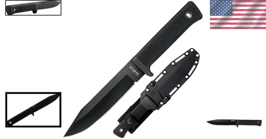 Durable 6-Inch SK-5 Clip Point Knife with Kray-Ex Handle & Secure-Ex Sheath
