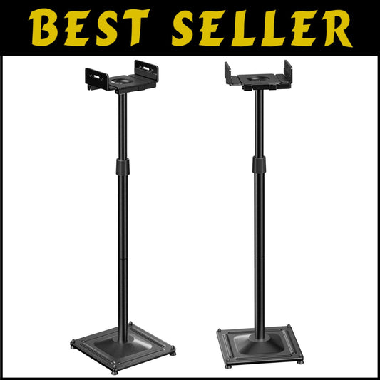 Speakers on Stands: Height Adjustable from 33.3" to 45.1" for Superior Sound