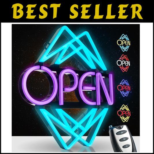 Eye-Catching Wall Mount LED Open Sign - 49 Colors, Bright Visibility Day & Night