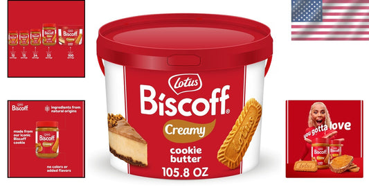 Delicious Cookie Butter Spread - Vegan, Non-GMO - 3KG Pail for Family Enjoyment