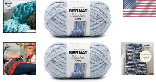 Extra Soft Jumbo Polyester Yarn 2 Pack - Perfect for Easy Knitting & Crochet!