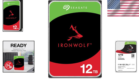 Reliable 12TB IronWolf HDD for RAID Network Storage - 5-Year Warranty Included